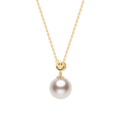 SMILEY 18K Akoya Pearl Gold Y Chain Necklace
