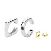 Ryuji Smiley Silver Square Round Ear Cuff