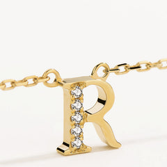 Moment 18K Diamond Personalise Letters Necklace(Brand Font)