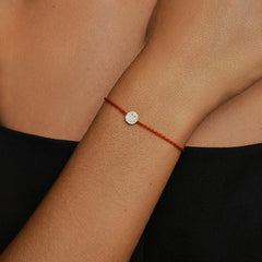 Smiley 14K Gold Pavé Diamond Rope Bracelet