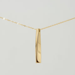 Essential 14K Twisted Bar Pendant Necklace