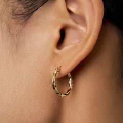 14K Gold Twisted Earrings