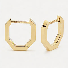 Essential 14K Octagon Huggie Earrings