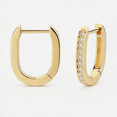 Essential 14K Micro-Pavé Diamond Huggie Earrings