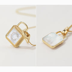 Unlock Amulet 9K Gold Mother-of-Pearl Initial Necklace