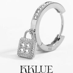 Unlock Platinum Diamond Lock Earring