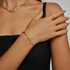 Smiley Gold Vermeil Double Layer Bracelet