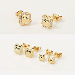 Lokki 14K Gold Stud Earrings