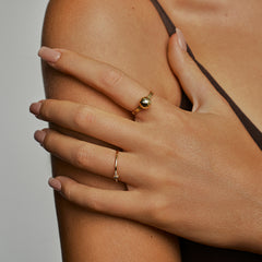 Smiley Gold Vermeil Ball Ring