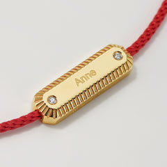 Unlock Classic 14K Personalized Diamond Red Cord Bracelet