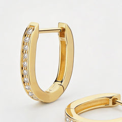 Essential 14K Micro-Pavé Diamond Huggie Earrings
