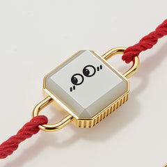 Lokki 14K Gold Mother-of-Pearl Diamond Twisted Red Cord Bracelet