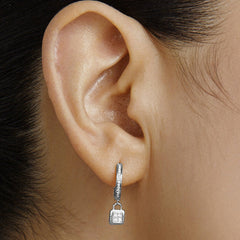 Unlock Platinum Diamond Lock Earring