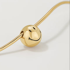 Smiley Gold Vermeil Mother-of-Pearl Snake Chain Necklace