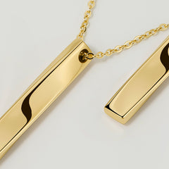 Essential 14K Twisted Bar Pendant Necklace