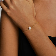 Smiley 14K Gold Pavé Diamond Bracelet