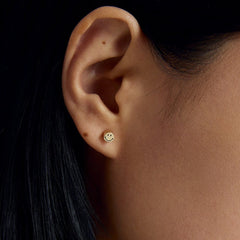 Smiley Charm Gold Earrings