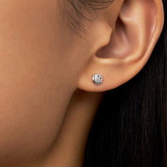 Smiley Platinum Bead Earring