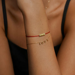 Unlock Classic 14K Personalized Diamond Red Cord Bracelet