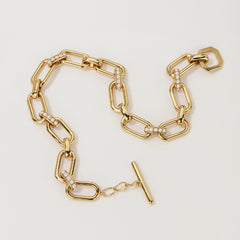 Essential Gold Vermeil Paperclip Chain T-Bar Bracelet
