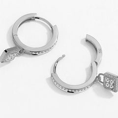 Unlock Platinum Diamond Lock Earring