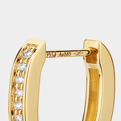 Essential 14K Micro-Pavé Diamond Huggie Earrings