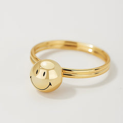 Smiley Gold Vermeil Ball Ring