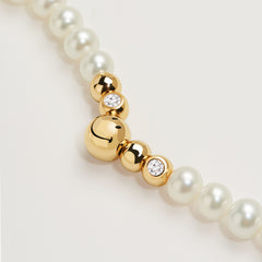 Smiley Gold Vermeil Mixed Bead Pearl Necklace