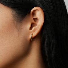 Essential 14K Octagon Huggie Earrings