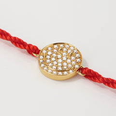Smiley 14K Gold Pavé Diamond Rope Bracelet