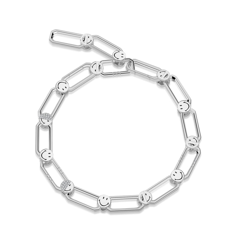 Smiley-Silver Oliver Link Bracelet