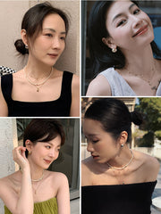 Essential Silver Dual-Tone Puffy Huggie Earrings