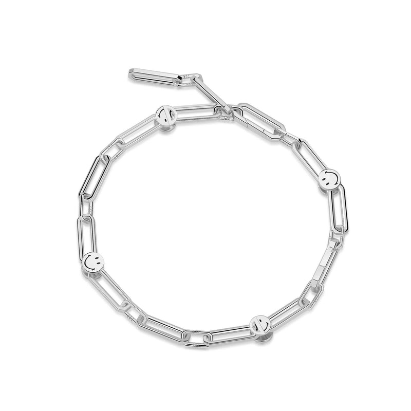 Smiley-Silver Elio Smiley Link Bracelet