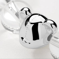 Teddy Silver Bear Head Crystal Bracelet