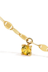 Shine Gold Citrine Gemstone Choker Necklace