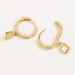 Unlock 18K Lock Gold Earring