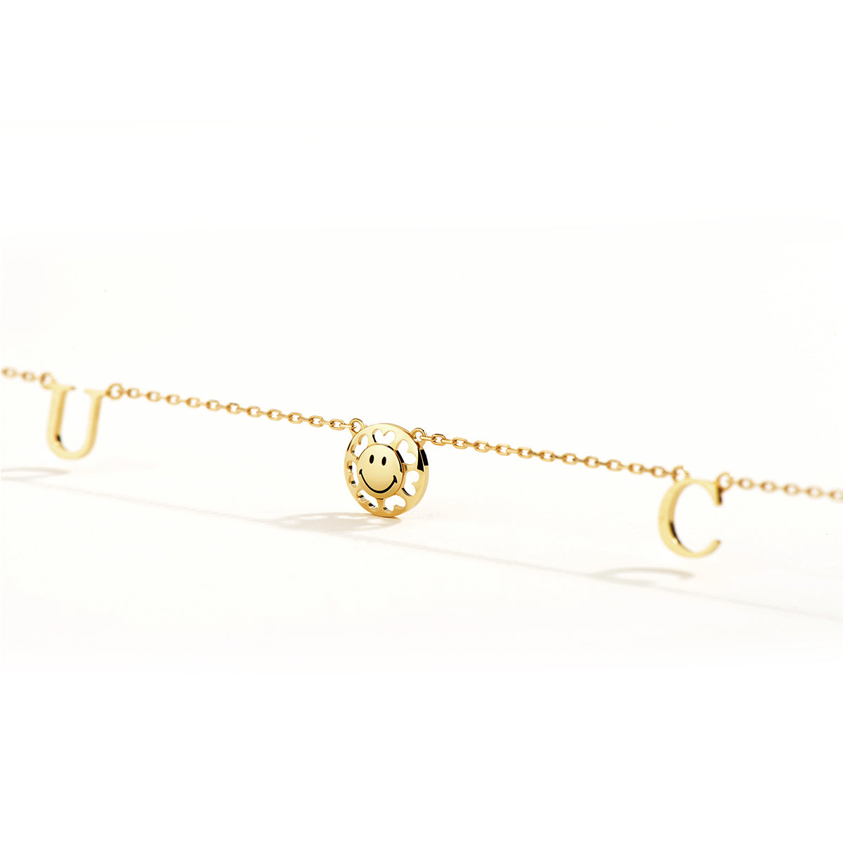 KKLUExSMILEY® Smiley Letters Gold Necklace