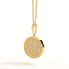 Smiley 18K Diamond Engravable Necklace