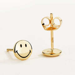 Smiley K Gold Bead Earring