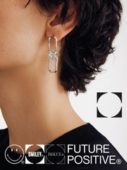 Smiley Silver Elio Detachable Link Earrings