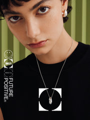 Smiley Silver Teardrop Necklace