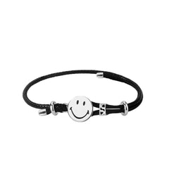 Smiley Silver Colour String Bracelet