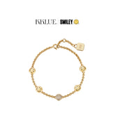 Smiley Gold Vermeil Double Layer Bracelet