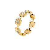 Unlock 18K Diamond Lock Infinte Gold Ring