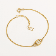 Unlock 18K Diamond Lock Gold Bracelet