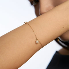 Moment 18K Diamond Lock Personalized Letter Bracelet