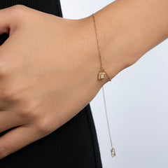 Moment 18K Diamond Lock Personalized Letter Bracelet