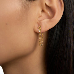 Shine Gold Transformable Chain Earring