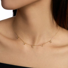 Moment 18K Diamond Personalise Letters Necklace(Brand Font)