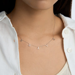 Moment Platinum Personalise Letters Necklace(Brand Font)